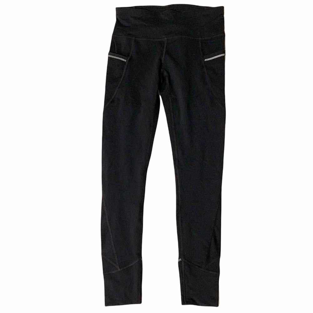 Athleta size XS Relay leggings extra small black pockets mesh